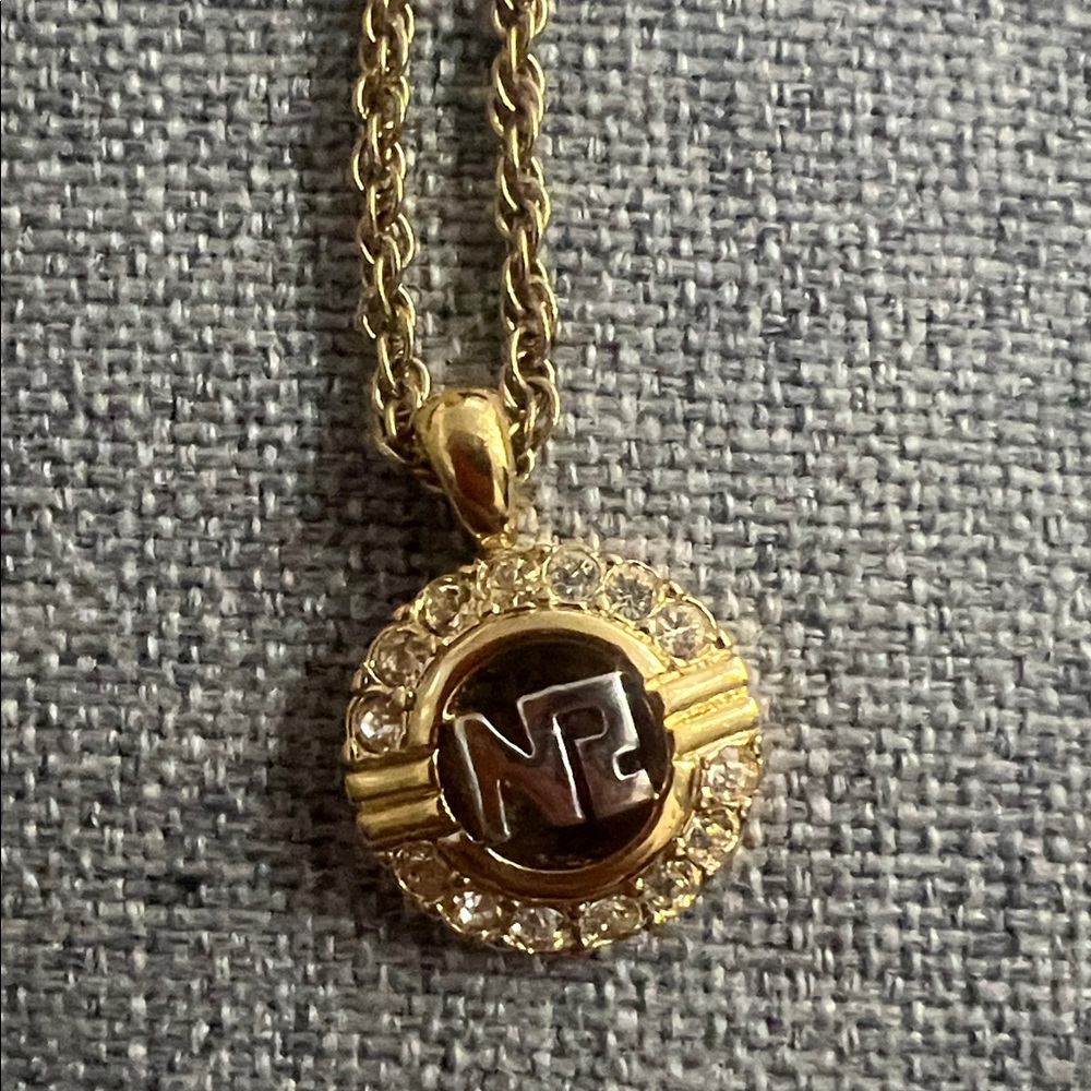 Nina Ricci Signature Gold Crystal Necklace - Picture 3 of 7
